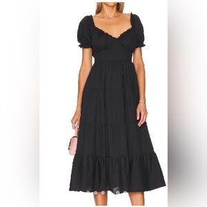 Astr Black Tiered Maxi Dress